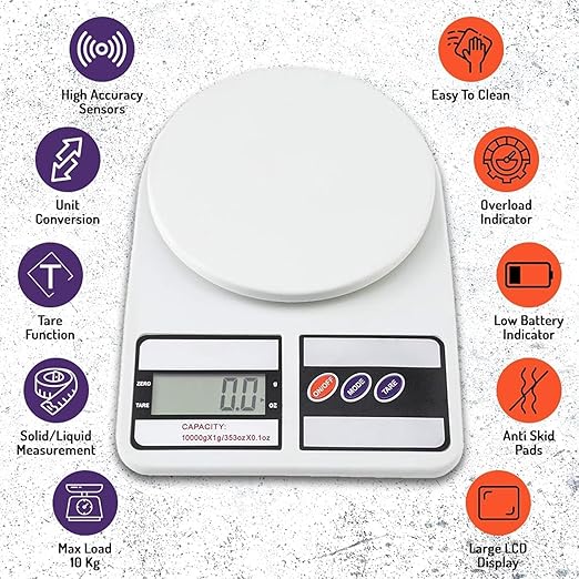 Glun Multipurpose Portable Electronic Digital Weighing Scale Weight Machine (10 Kg)