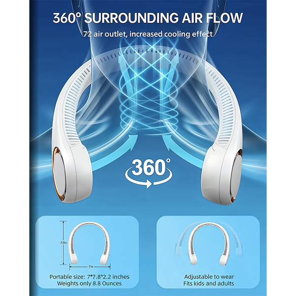 Portable Bladeless Hanging Rechargeable Neck Fan